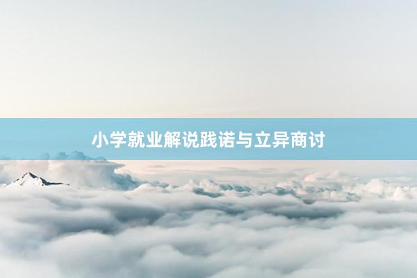 小学就业解说践诺与立异商讨